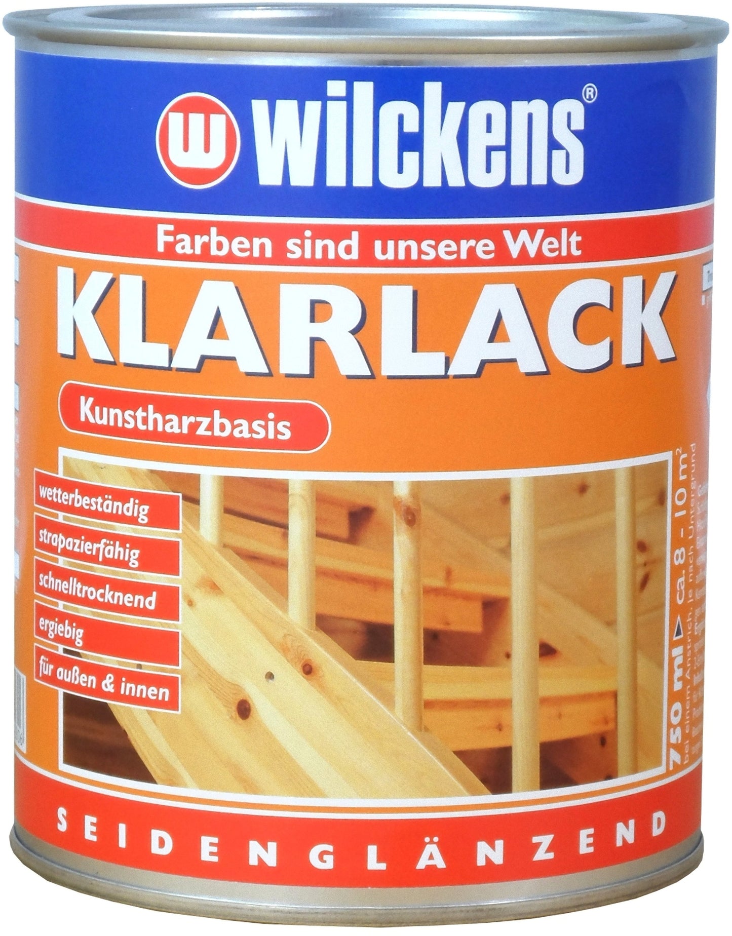 Wilckens 0,75l Klarlack seidenglanz farblos Holz Metall Lack Kunstharz