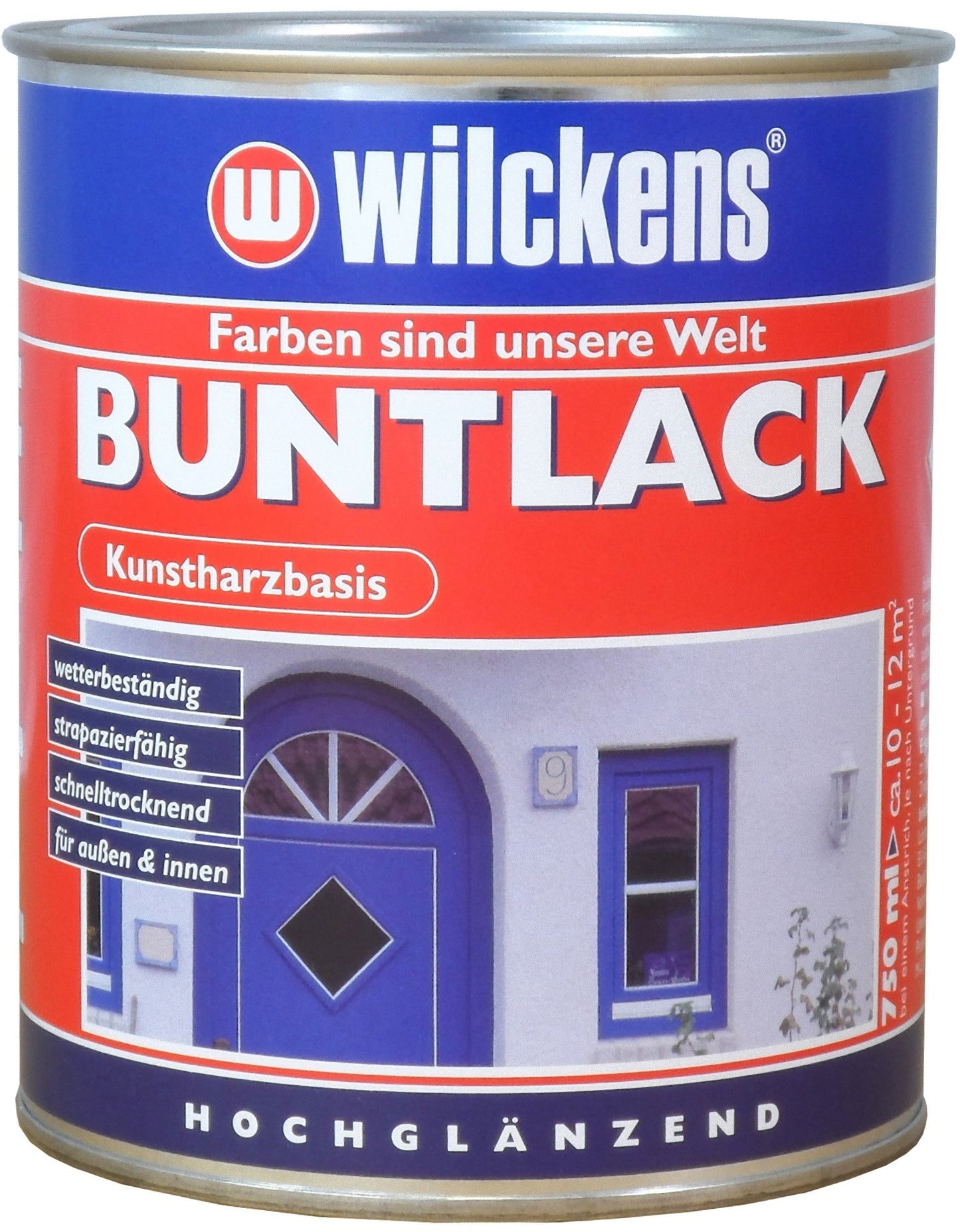 Wilckens 0,75l Buntlack hochglänzend Enzianblau Farblack Holzlack Metall Lack