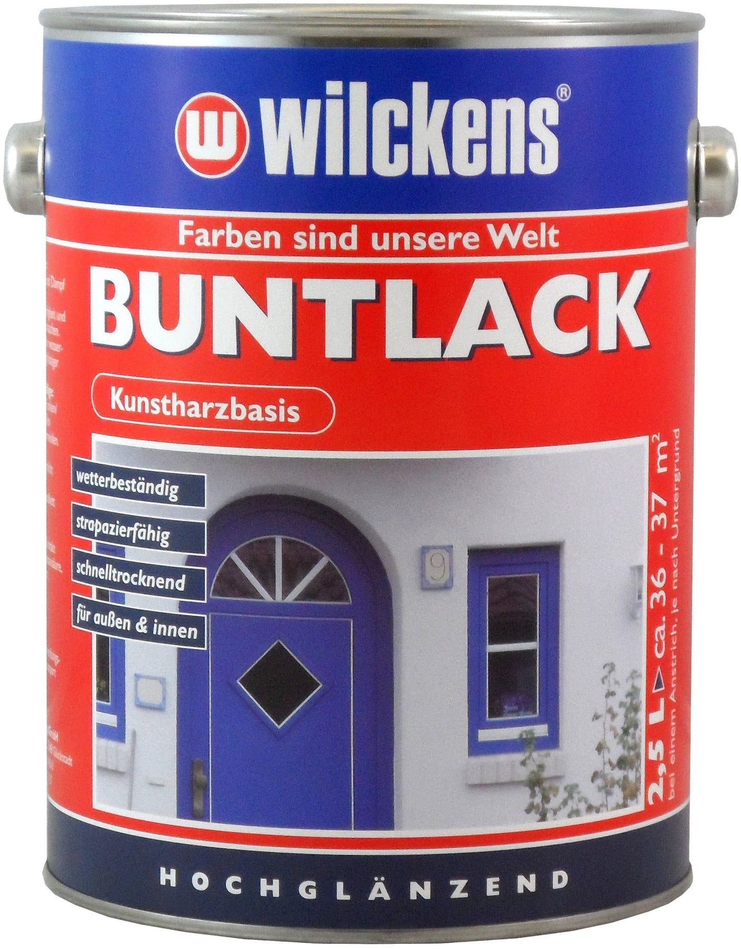 Wilckens 2,5l Buntlack hochglänzend Anthrazitgrau Farblack Holzlack Metall Lack