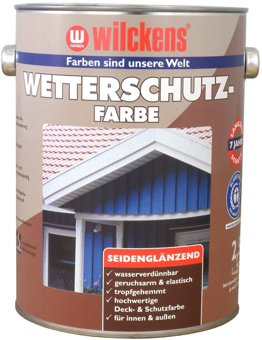 Wilckens 2,5l Wetterschutzfarbe Schokoladenbraun Holzdeckfarbe Holzfarbe