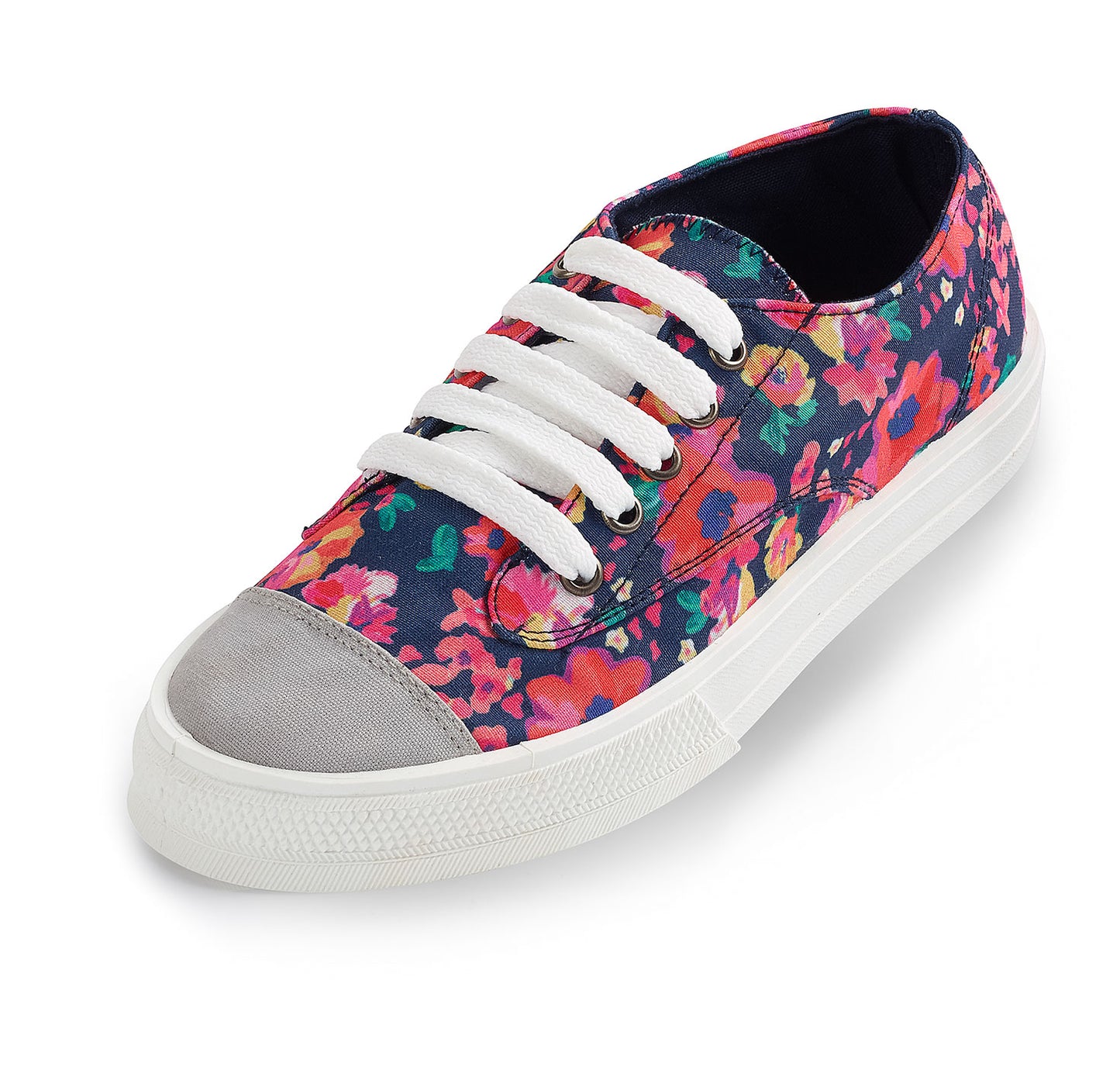 Damen Sommer Sneaker Halbschuhe Freizeit Sport Schuhe Schnürschuhe Blumen Textil