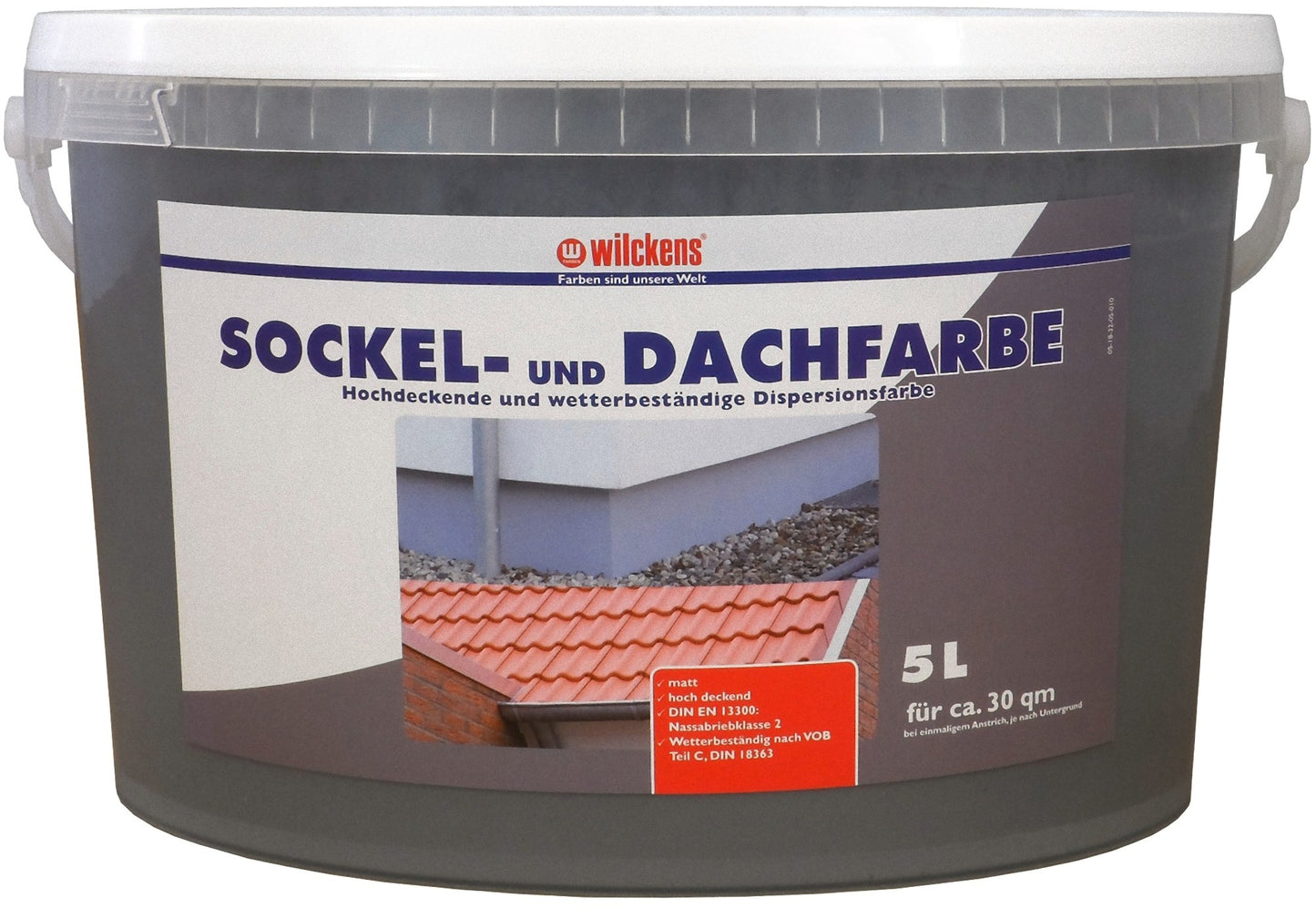 Wilckens 5l Sockel u. Dachfarbe Schiefer Sockelfarbe Außenfarbe Farbe Lack