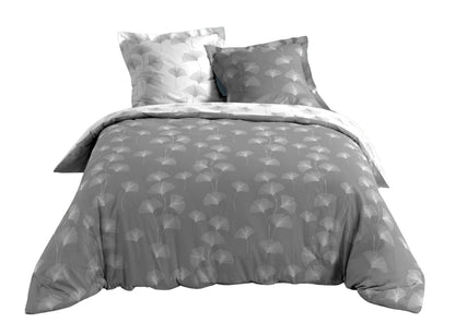 3tlg Wende Bettwäsche 240x220 Baumwolle Bettdecke Übergröße Bett Bezug grau weiß