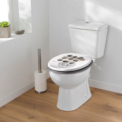 MDF WC Sitz "Zen" Deckel Metallscharniere Toilette WC-BrilleToilettendeckel grau