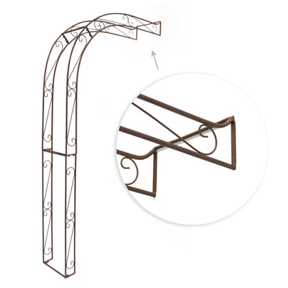 Metall Rankhilfe Halbbogen in Rostoptik Wand Rosenbogen Rankbogen Rosenspalier