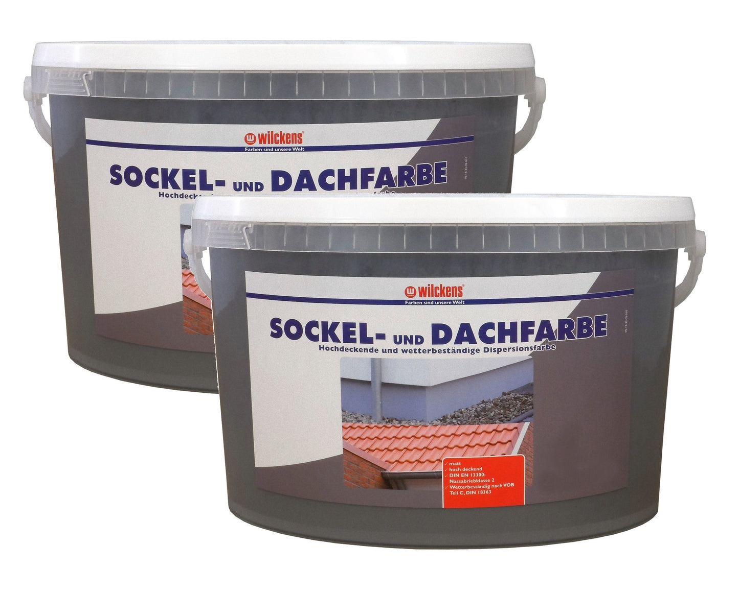 Wilckens 5l Sockel Dachfarbe 2x 2,5l schiefer Sockelfarbe Außenfarbe Farbe Lack