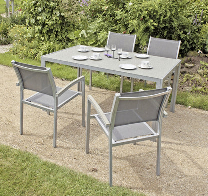 7tlg Garden Pleasure Sitzgruppe Glas Tisch Esstisch Stuhl Stühle Sessel Terrasse