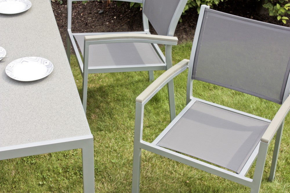 5tlg Garden Pleasure Sitzgruppe Glas Tisch Esstisch Stuhl Stühle Sessel Terrasse