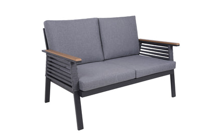 Lounge Alu Sitzgruppe Denia Gartenmöbel Garnitur Sessel Tisch Sofa Stühle grau