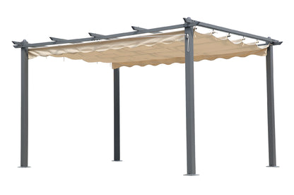 Alu Pergola 395x225cm Terrasse Überdachung Pavillon Sonnenschutz Sonnendach