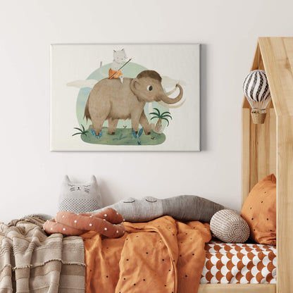 Leinwandbild Kinderzimmer Braun Beige Grau 70x50 DD123101 Keilrahmen Wandbild