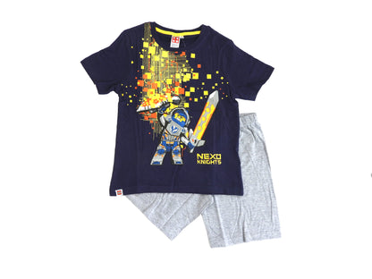 Lego NEXO Knights Kinder Schlafanzug kurz 2tlg. Shorty Pyjama Set blau Jungen