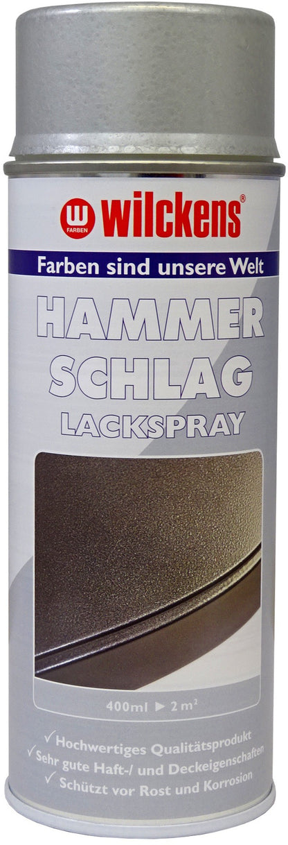 6x Wilckens Hammerschlag Lackspray 400ml Spray silber Spraydose Metallschutzlack